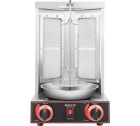 Barbecue à gaz pour kebab - CG-25 barbecue de table vertical - gaz liquéfié (GPL) - 3000 W, prise UE 220 V - acier inoxydable - 29,5 × 30 × 48 cm - argent