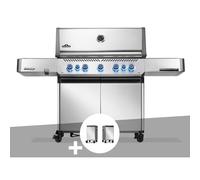 Barbecue à gaz Prestige 665 inox + 2 meubles de rangement tablette - Napoléon