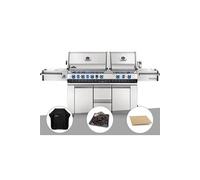 Barbecue à gaz prestige pro 825 + housse de protection + plateau charbon + pierr