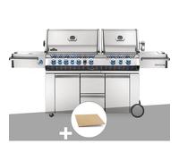Barbecue à gaz prestige pro 825 + pierre à pizza large rectangle - napoleon