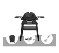 Barbecue à gaz Q 1200N noir avec pied + Housse + Rôtissoire + Spatule - Weber