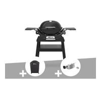 Barbecue à gaz Q 1200N noir avec pied + Housse + Rôtissoire - Weber