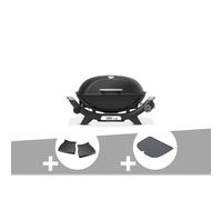 Barbecue à gaz q 2100n noir + plan de travail + plancha (1 2) - weber