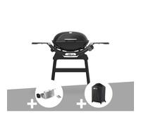 Barbecue à gaz Q 2200N noir avec pied + Rôtissoire + Housse - Weber