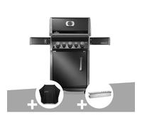 Barbecue à gaz Rogue 425 RB 3 brûleurs + 1 réchaud latéral + 1 brûleur rôtissoire + Housse de protection + Boitier de fumage - Napoléon