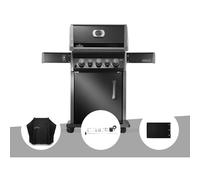 Barbecue à gaz Rogue 425 RB 3 brûleurs + 1 réchaud latéral + 1 brûleur rôtissoire + Housse de protection + Rôtissoire + Plancha - Napoléon