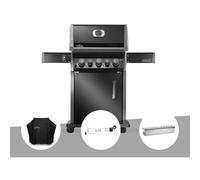 Barbecue à gaz Rogue 425 RB 3 brûleurs + 1 réchaud latéral + 1 brûleur rôtissoire + Housse de protection + Rôtissoire + Boitier de fumage - Napoléon