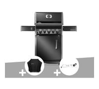 Barbecue à gaz Rogue 425 RB 3 brûleurs + 1 réchaud latéral + 1 brûleur rôtissoire + Housse de protection + Rôtissoire - Napoléon