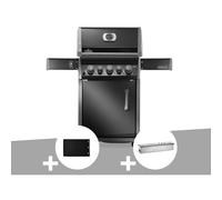 Barbecue à gaz Rogue 425 RB 3 brûleurs + 1 réchaud latéral + 1 brûleur rôtissoire + Plancha + Boitier de fumage - Napoléon