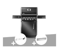 Barbecue à gaz Rogue 425 RB 3 brûleurs + 1 réchaud latéral + 1 brûleur rôtissoire + Rôtissoire + Boitier de fumage - Napoléon