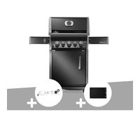 Barbecue à gaz Rogue 425 RB 3 brûleurs + 1 réchaud latéral + 1 brûleur rôtissoire + Rôtissoire + Plancha - Napoléon