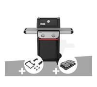Barbecue à gaz Spirit E-210 + Set d'accessoires clipsables Weber Works + Kit de préparation et de service - Weber
