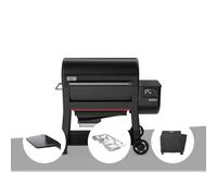 Barbecue à pellets searwood xl 600 + plan de travail + kit de fumage + housse -