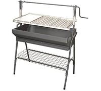 Barbecue - ALPI - 80 x 50 x 115 cm - Charbon - Grille réglable - Plaque de cuisson
