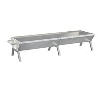 Barbecue argenté en acier inoxydable 158 x 42 x 31 cm avec cadre en acier revêtu par pulvérisation, poignées pour le transport, idéal pour les barbecues en plein air, le camping, le balcon, polyvalent
