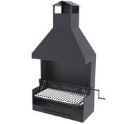 Barbecue argentin bois et charbon - FM CALEFACCION - 80 cm - Grille suspendue à manivelle - Grille inox