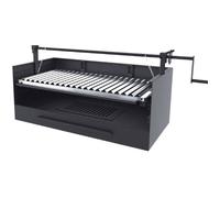 Barbecue argentin bois et charbon - FM CALEFACCION - Grille suspendue à manivelle - 60 cm - Grille inox