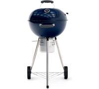 Barbecue au Charbon à Roulettes Kekai Yellowstone 58x47x100 cm Couvercle, Clapets, Thermomètre et Cendrier Amovible Couleur Bleu