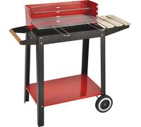 Barbecue au charbon avec grille de 50 x 25 cm, tablette et support latéral en bois El Gaucho Montana