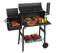 Barbecue au charbon chariot BBQ station de grill chariot de jardin chariot de grill avec couvercle Barbecue smoker au charbon