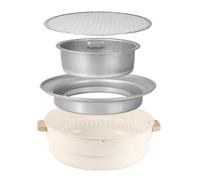 Barbecue au charbon de bois - 32 cm - Brûleur portable avec revêtement antiadhésif - Pour barbecue de table, viande, extérieur, cuisine, terrasse, balcon, camping et débutants