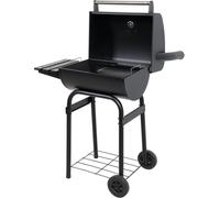 Barbecue au charbon de bois 47 x 34 cm avec couvercle et tablette, barbecue de camping