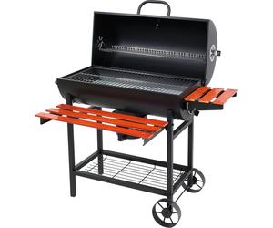 Barbecue au charbon de bois 71 x 34,5 cm avec couvercle et tablette