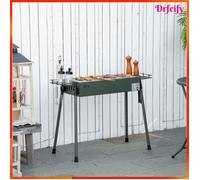 Barbecue au charbon de bois - AKOZON - 9256 - Pieds amovibles - 2 grilles & 2 panières latérales - Inox anticorrosion