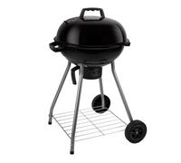 Barbecue au charbon de bois Alpina - Barbecue à boules Ø43 cm - Barbecue avec couvercle et roues - Système de ventilation intégré - Cendrier amovible - Noir