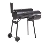Barbecue au Charbon de Bois avec Couvercle à Roulettes et Thermomètre Noir Katla