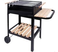 Barbecue au charbon de bois avec roulettes Aktive Noir 100,5 x 88,5 x 40 cm