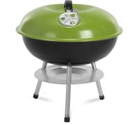 Fieldmann FZG 1102G - Barbecue au charbon de bois de table portable - Surface de cuisson 34 cm - Grilles et couvercle chromés - Aération réglable