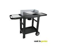 COOK'IN GARDEN Barbecue au charbon de bois EASY 60 - L 134 x l 48 x H 96cm - Surface de cuisson : L 57 x l 30cm - Noir