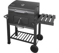 Barbecue au charbon de bois Fieldmann FZG 1008, Surface de cuisson 55,6 x 41,5 cm, Thermomètre intégré, Grilles chromées