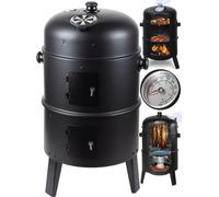Barbecue au charbon de bois, fumoir, barbecue en tonneau, barbecue de jardin MalTec, barbecue au charbon portable, fumoir 3 en 1, pour l'extérieur, le camping, la terrasse, four à fumage en acier