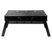 Barbecue au charbon de bois - Grill pliable et portable - 51 x 30 x 23 cm - Acier - Noir - Idéal pour le camping, les pique-niques et les balcons