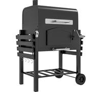Barbecue au charbon de bois, métal, 123 x 56 x 120 cm, type de barbecue au charbon de bois, surface de cuisson 60 x 40 cm, couvercle inclus