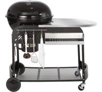 Barbecue au charbon de bois mobile avec table - Hauteur : 101 cm - Surface de cuisson : 53 cm - Kit barbecue complet