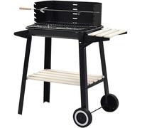 Barbecue au charbon de bois, modèle vertical - Grill pour cuisine extérieure - Cuisinière d'extérieur - Hauteur réglable - 83 x 44 x 87 cm - Noir