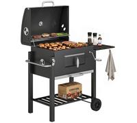 Barbecue au charbon de bois Outsunny Chariot de barbecue Barbecue BBQ Charbon de bois Barbecue de jardin