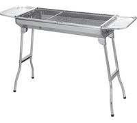 Barbecue au charbon de bois pliable en acier inoxydable - Barbecue de camping portable avec support - 74 x 33,5 x 71,5 cm