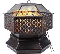 Barbecue au charbon de bois - Solution de barbecue polyvalente - 71 x 71 cm - Fixation pour l'extérieur