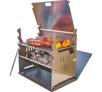 Barbecue au charbon de bois | Système d'insertion mobile | Pour le camping, la randonnée, le camping-car, le jardin et les activités de plein air | Camping-car
