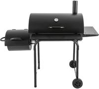 Barbecue au charbon de bois, thermomètre intégré, grilles indépendantes, noir