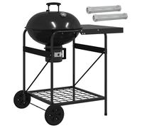 Barbecue au charbon de bois vidaXL avec tubes pour fumage, 91 x 71 x 107 cm, en acier, noir