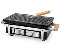 Barbecue au charbon de bois Yakiniku - Céramique - Grille en acier inoxydable - Modèle de table rectangulaire - Pour extérieur et voyage
