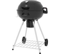 Barbecue au charbon Fortuna Lai Barbecue de camping avec grille, roues, tablette, bac à cendres et thermomètre intégré en métal