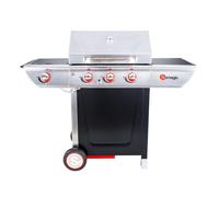 Barbecue au gaz 3 brûleurs en acier noir et gris