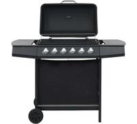Barbecue au gaz avec 6 zones de cuisson Acier Noir