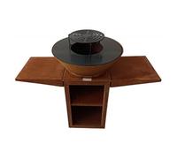 Barbecue avec plaque ronde, grill et support EFP57CO Marron